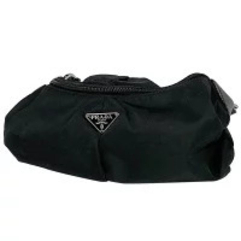 Prada Plate Handbag Clutch Nero Black